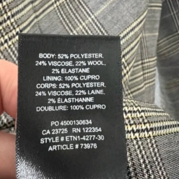 Aritzia Babaton Samuel Checked Double Breasted Blazer Jacket - Picture 5 of 5